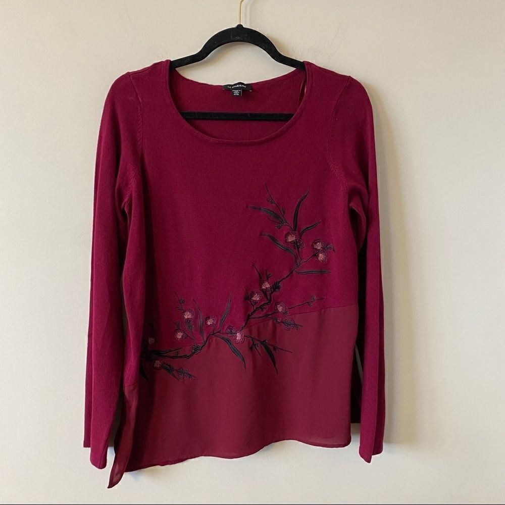 Le Château Floral Asymmetrical Chiffon Hem